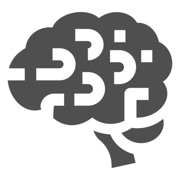 Brain Creative Idea Icon Solid Style — Stock Vector
