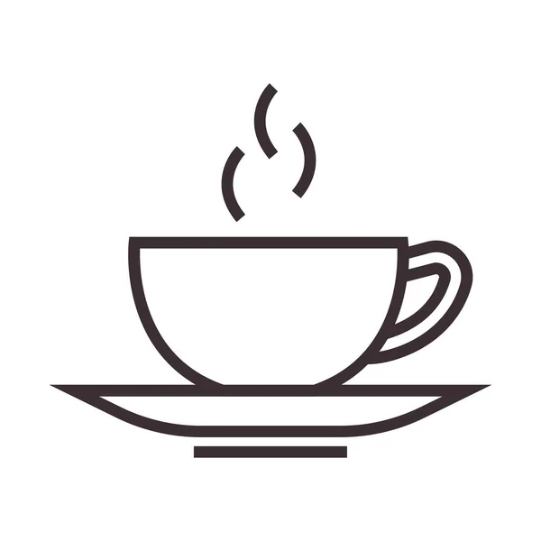 Taza Café Bebida Icono Estilo Contorno Lleno — Vector de stock