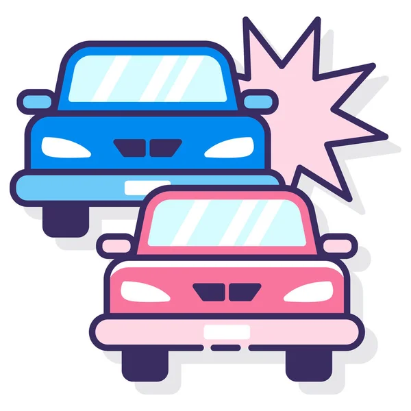 Accidente Accidente Coche Icono — Vector de stock