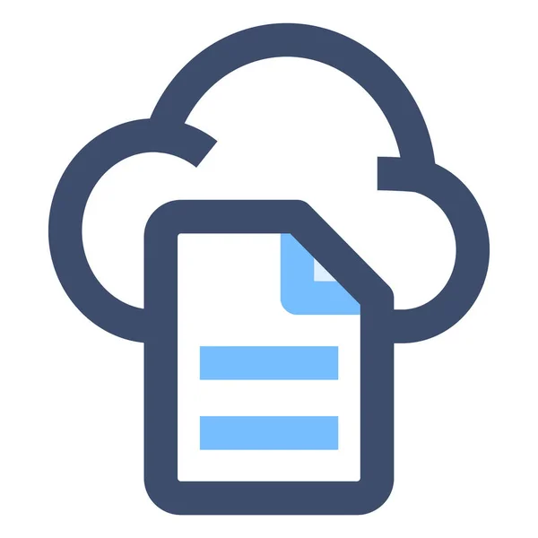 Cloud Data Protected Data Protected File Icon Filled Outline Style — Archivo Imágenes Vectoriales