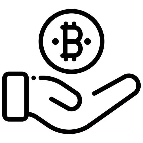 Bitcoin Kaufen Bitcoin Kryptowährung Symbol Umriss Stil — Stockvektor