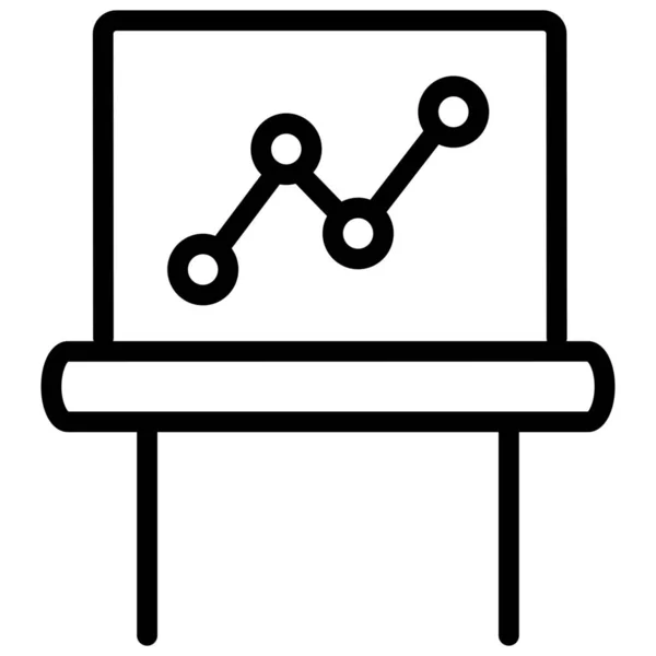 Analytique Icône Graphique Affaires Dans Style Contour — Image vectorielle