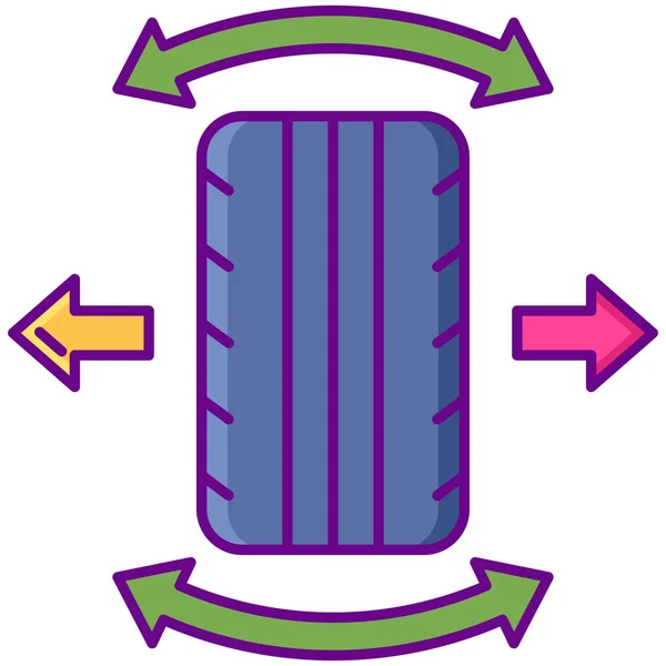 Ícone Roda Alinhamento Pneus — Vetor de Stock