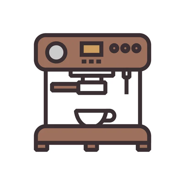 Coffee Machine Cafe Icon Filled Outline Style — Stockvector