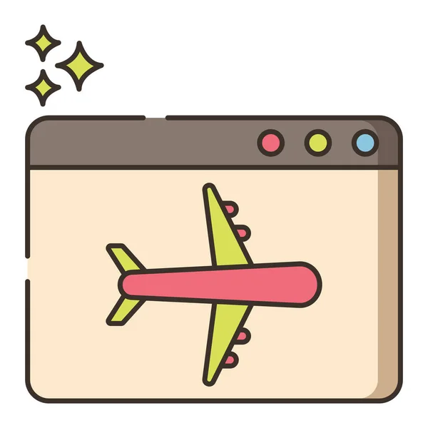 Landingspictogram Van Luchtvaartmaatschappij Opgevulde Stijl — Stockvector