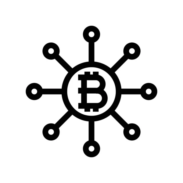 Node Altcoin Bitcoin Icon Outline Style — Stockvector