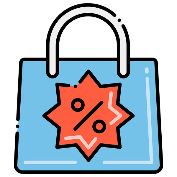 Bolsa Descuento Icono Compras — Vector de stock