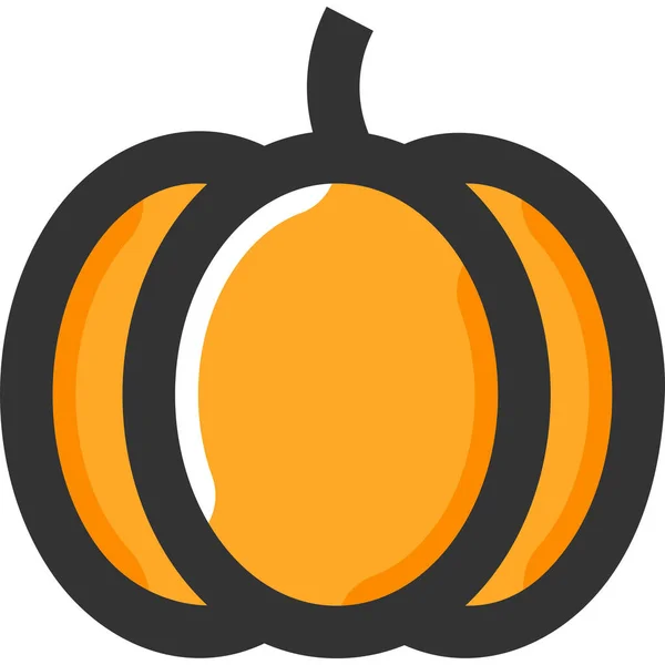 Empty Pie Pumpkin Icon Filled Outline Style — Stock Vector