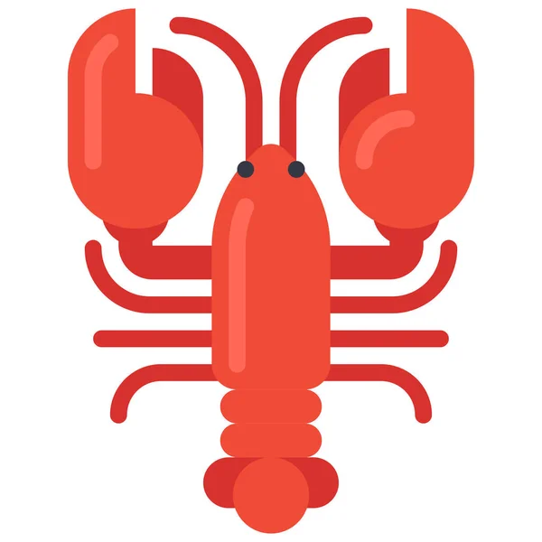 Ikon Makanan Laut Lobster Segar - Stok Vektor