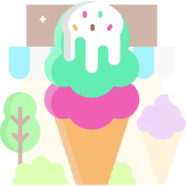 Επιδόρπιο Τροφίμων Icecream Εικονίδιο — Διανυσματικό Αρχείο
