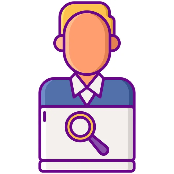 Computer Human Research Icon — Stock Vector