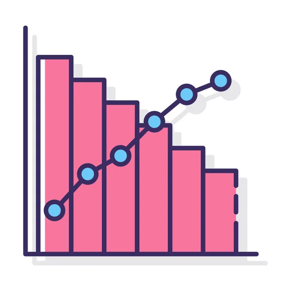 Gráfico Pareto Icono Principio Estilo Contorno Lleno — Vector de stock