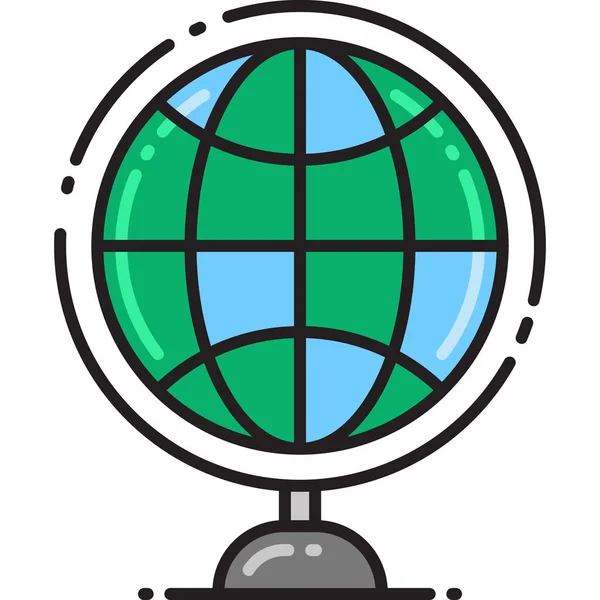 Globus Erde Globale Ikone Ausgefüllten Umriss Stil — Stockvektor