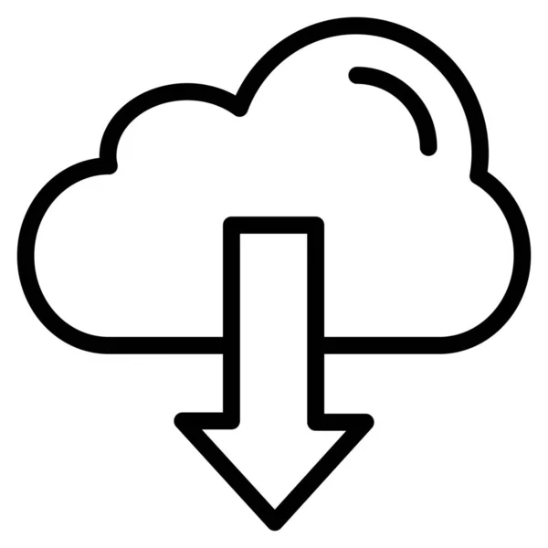 Cloud Computing Télécharger Importer Icône Dans Style Contour — Image vectorielle