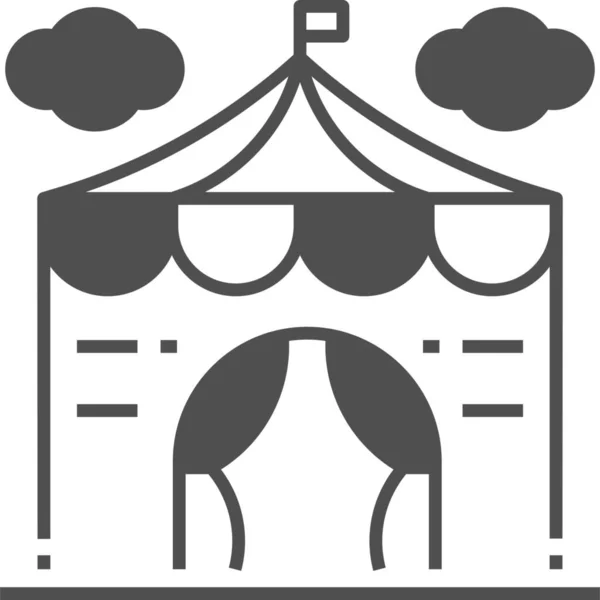 Circus Tent Carnaval Icoon — Stockvector