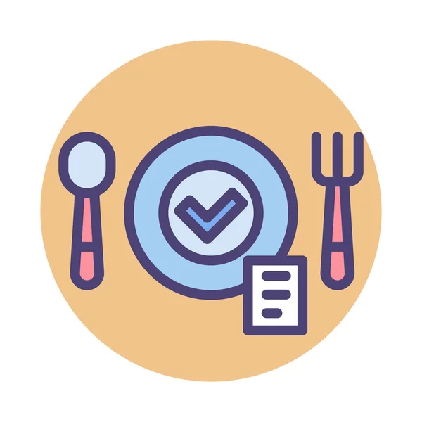 Critique Nourriture Critique Icône Nourriture Dans Style Badge — Image vectorielle