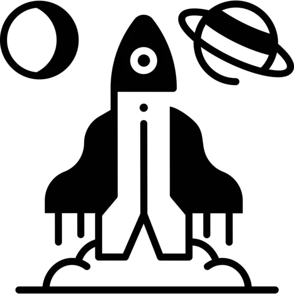 Planeten Rakete Ikone — Stockvektor