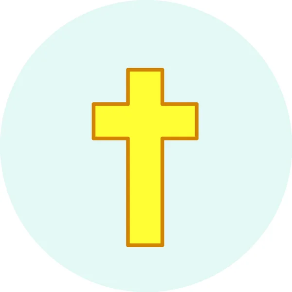 Celebration Cross Easter Icon Filled Outline Style — Stockvector