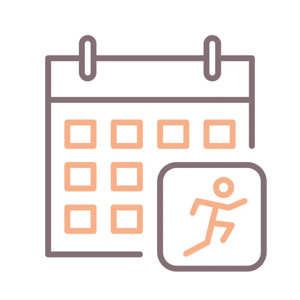 Athletics Calendar Practice Icon — Stock Vector