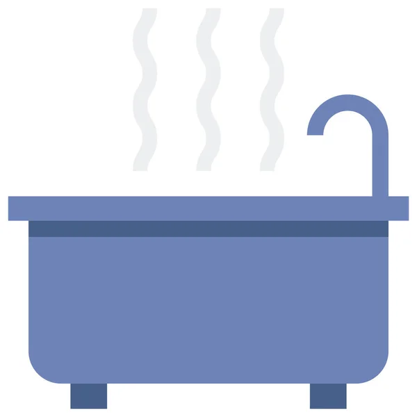 Hot Tub Bath Icon Winter Category — Stock Vector