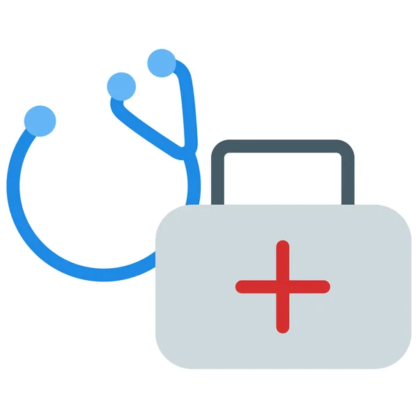 Doctor Healthcare Heartbeat Icon Flat Style — Stock Vector