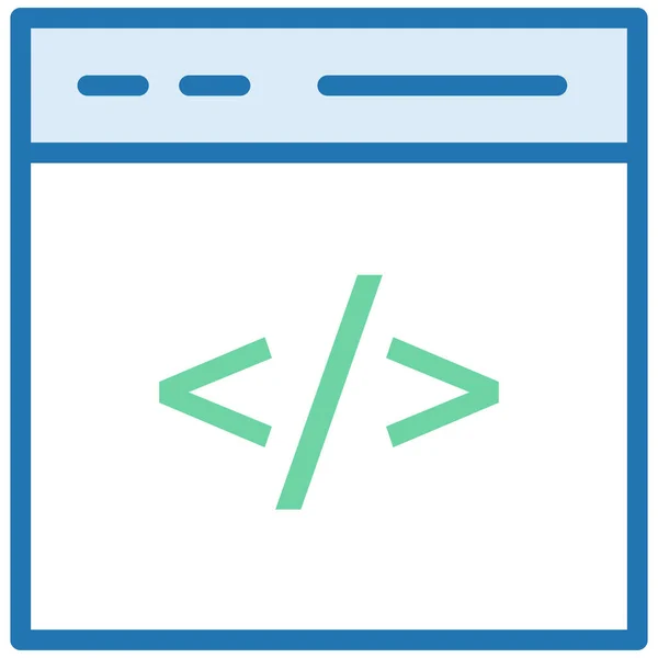 Navegador Que Codifica Icono Contenido Web Estilo Esquema Rellenado — Archivo Imágenes Vectoriales