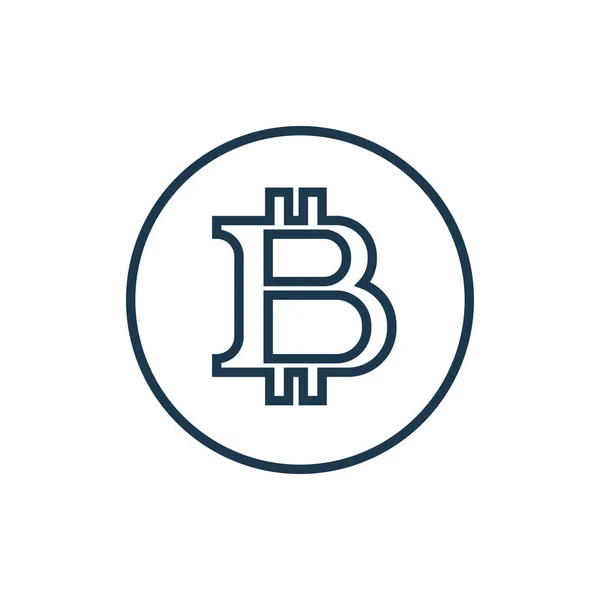 Bitcoin Crypto Monnaie Icône Monnaie Dans Style Contour — Image vectorielle