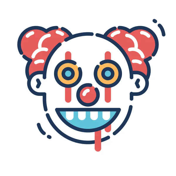 Clown Halloween Det Ikonen Fylld Kontur Stil — Stock vektor
