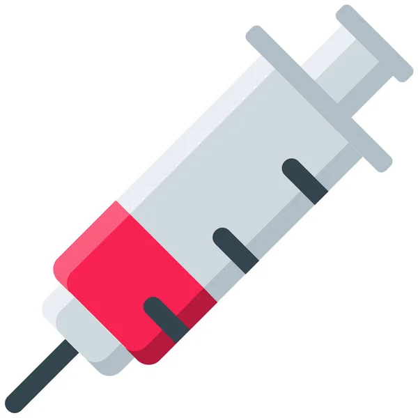 Addiction Drug Injection Icon Flat Style — Stock Vector