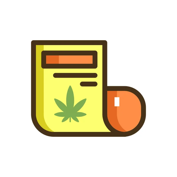 Marihuana Noticias Icono Del Periódico — Vector de stock