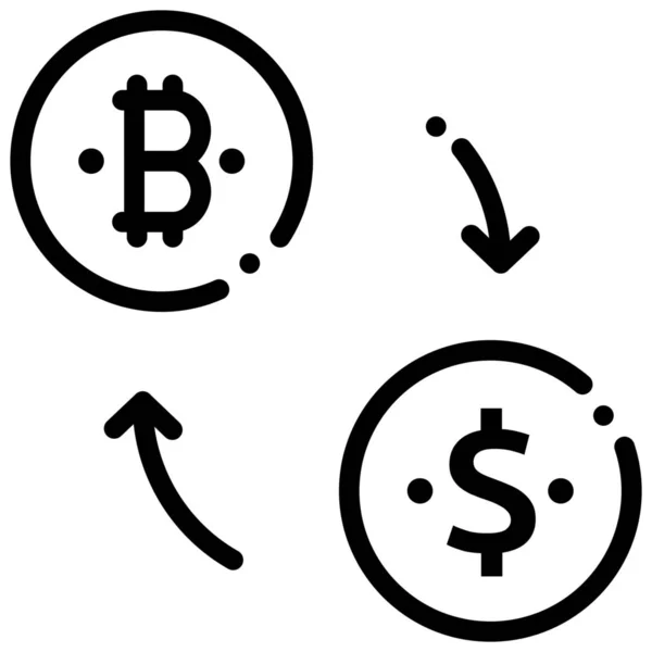 Bitcoin Kryptowährung Digitale Währung Symbol Umrissen Stil — Stockvektor