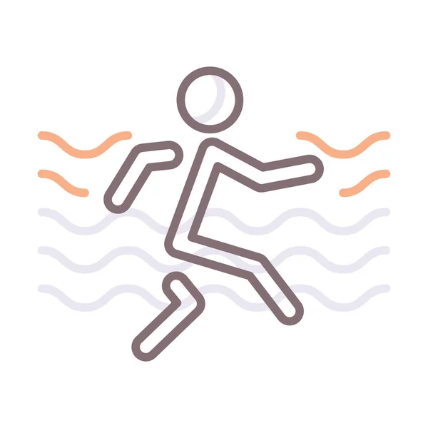 Aquajogging Übung Human Icon Der Kategorie Freizeit Hobby — Stockvektor