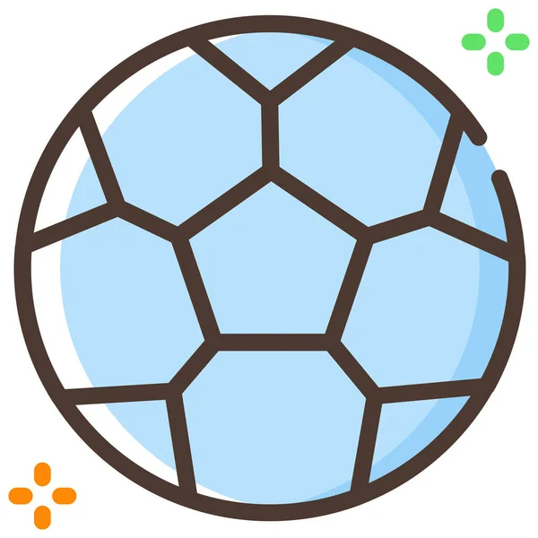 Fútbol Juego Fútbol Icono Pelota Estilo Contorno Lleno — Archivo Imágenes Vectoriales