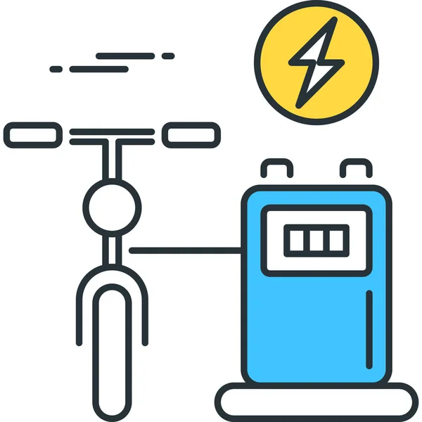Bike Charging Station Icon Outline Style — Stock Vector