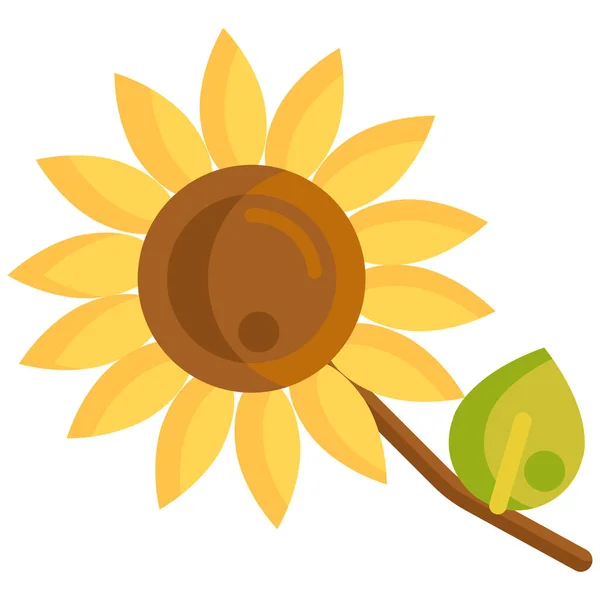 Floral Flower Sunflower Icon Flat Style — Stock Vector