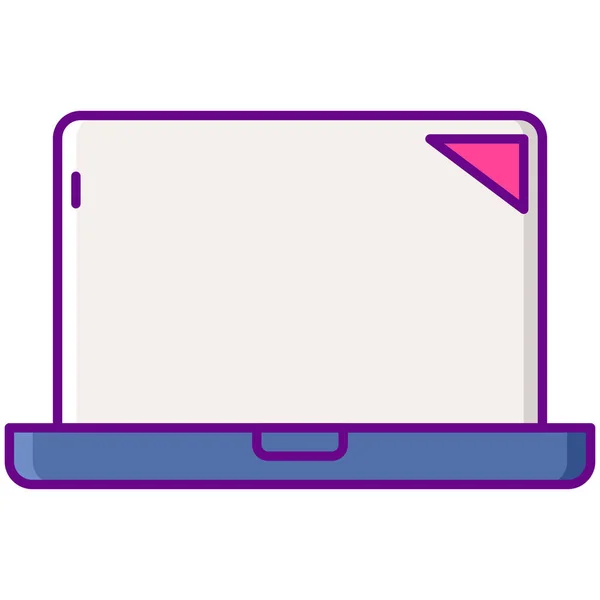 Computer Laptop Notebook Ikone Stil Ausgefüllter Umrisse — Stockvektor