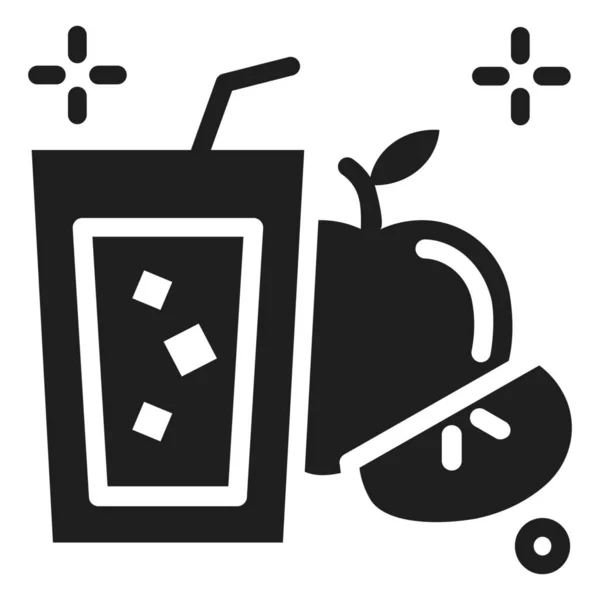 Sidra Jugo Manzana Bebida Icono Estilo Sólido — Archivo Imágenes Vectoriales