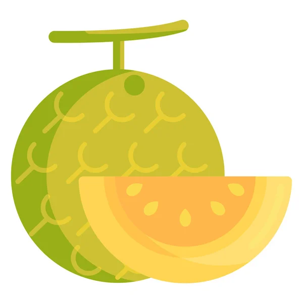 Miel Melon Miellat Melon Icône Dans Style Plat — Image vectorielle