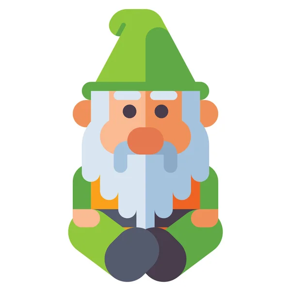 Gnome Sitting Male Icon — Stock Vector