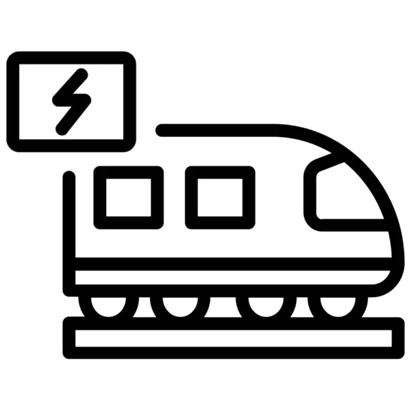 Metro Treninin Ödeme Fatura Simgesi Ana Hatlarıyla — Stok Vektör