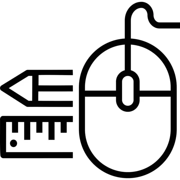 Disegno Disegnare Icona Del Mouse — Vettoriale Stock