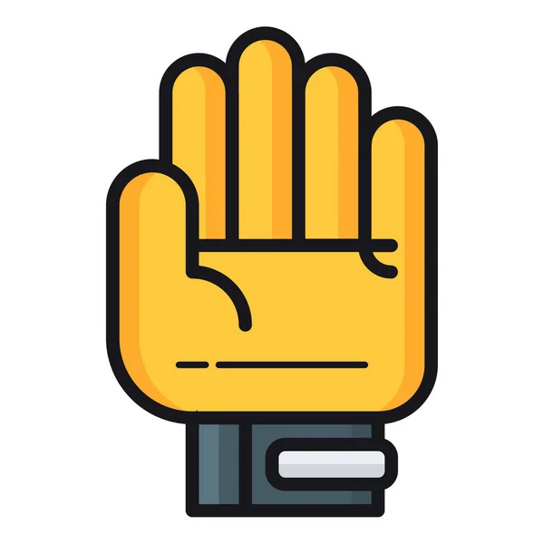 Γάντια Τερματοφύλακας Εικονίδιο Γάντια Τερματοφύλακας Στυλ Γεμάτο Περίγραμμα — Διανυσματικό Αρχείο