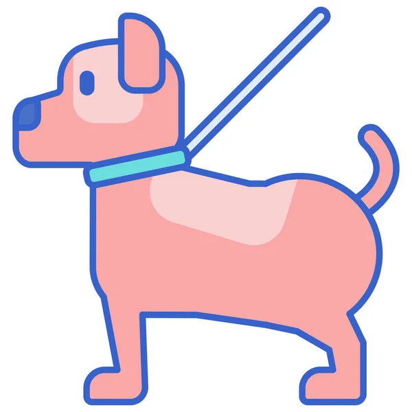 Иконка Прогулки Собакой Стиле Заполненного Контура — стоковый вектор