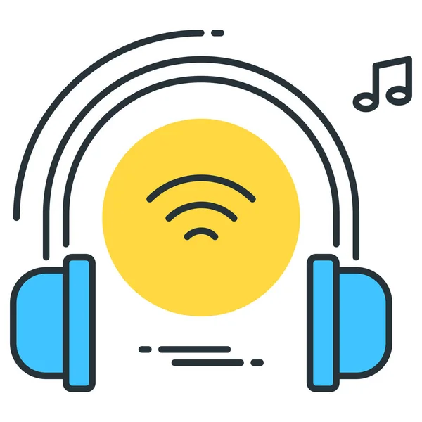 Headset Wireless Listening Icon Outline Style — ストックベクタ