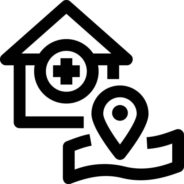 Add Location Hospital Map Icon — Stock Vector