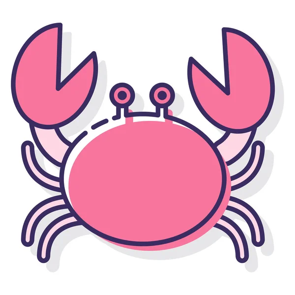 Crab Animal Sand Icon Filled Outline Style — Stock Vector