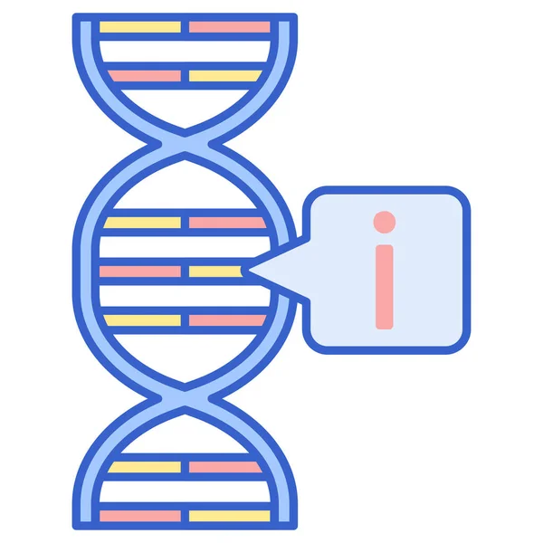 Bioinformatikai Adatok Genetika Ikon Kitöltött Vázlatos Stílusban — Stock Vector