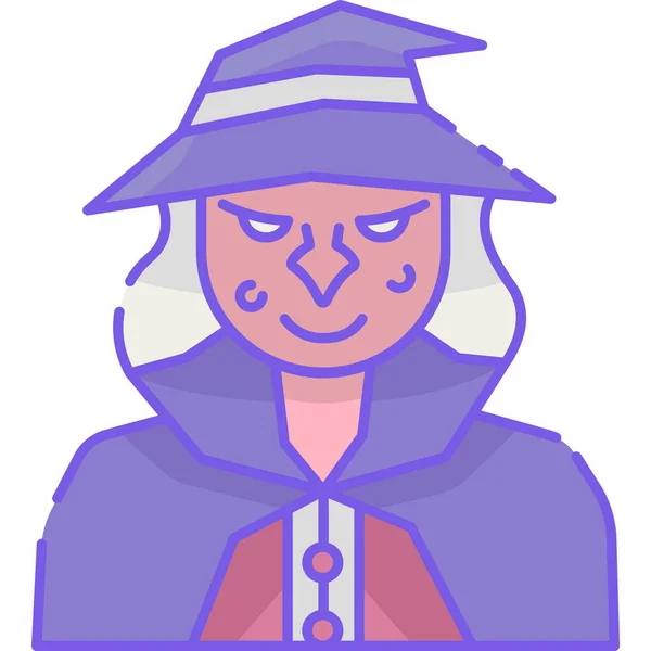 Evil Old Witch Icon — Stock Vector