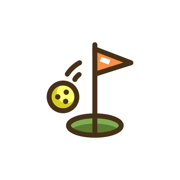 ゴルフゴルフフィルアウトラインスタイルのアイコン — ストックベクタ