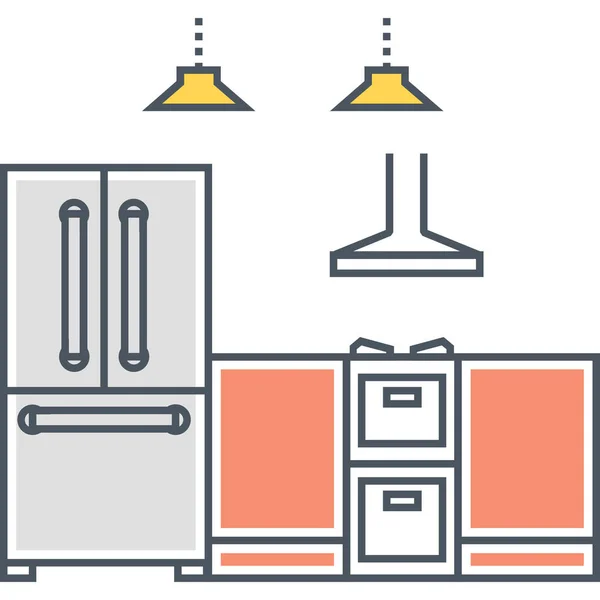 Kitchen Appliance Extractor Icon Filled Outline Style — Stockvector